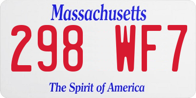 MA license plate 298WF7