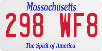 MA license plate 298WF8