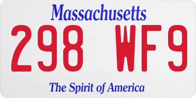 MA license plate 298WF9