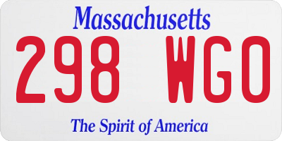 MA license plate 298WG0
