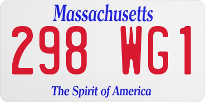 MA license plate 298WG1