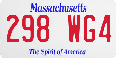 MA license plate 298WG4