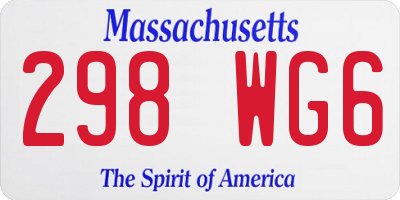 MA license plate 298WG6