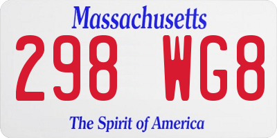 MA license plate 298WG8