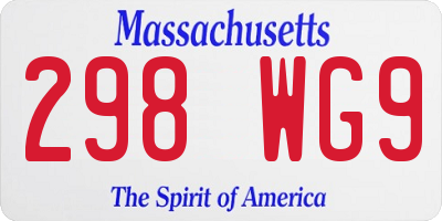 MA license plate 298WG9