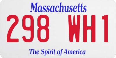 MA license plate 298WH1