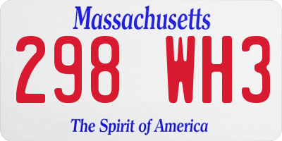 MA license plate 298WH3