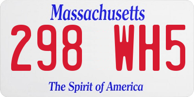 MA license plate 298WH5