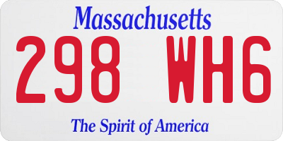 MA license plate 298WH6