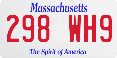 MA license plate 298WH9