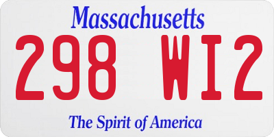 MA license plate 298WI2