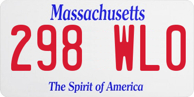 MA license plate 298WL0