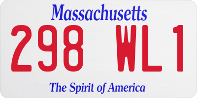 MA license plate 298WL1