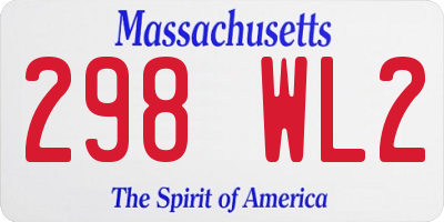 MA license plate 298WL2