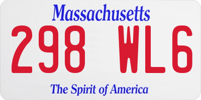 MA license plate 298WL6