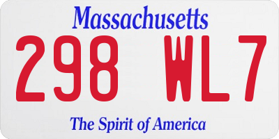 MA license plate 298WL7