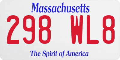MA license plate 298WL8