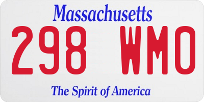 MA license plate 298WM0