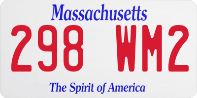 MA license plate 298WM2