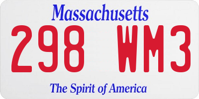 MA license plate 298WM3