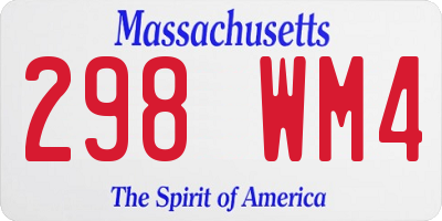 MA license plate 298WM4