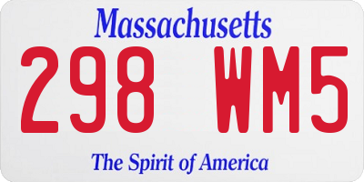 MA license plate 298WM5