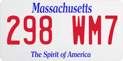 MA license plate 298WM7