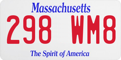 MA license plate 298WM8