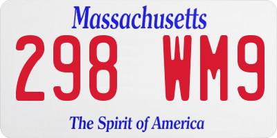 MA license plate 298WM9