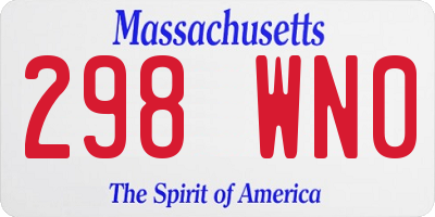MA license plate 298WN0