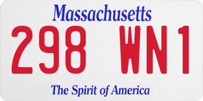 MA license plate 298WN1