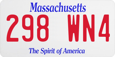 MA license plate 298WN4