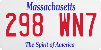 MA license plate 298WN7