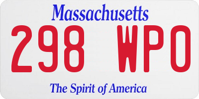 MA license plate 298WP0