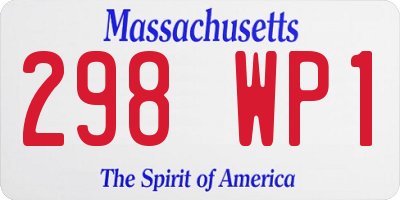 MA license plate 298WP1