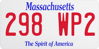 MA license plate 298WP2