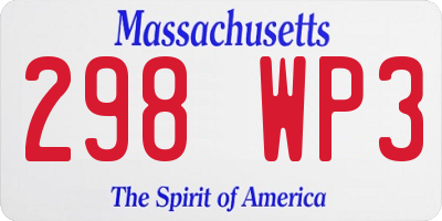 MA license plate 298WP3