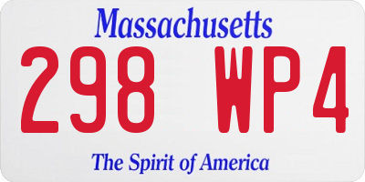 MA license plate 298WP4