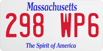 MA license plate 298WP6