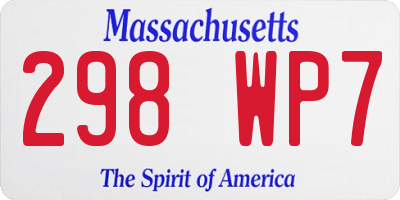 MA license plate 298WP7
