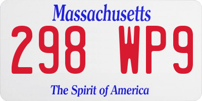 MA license plate 298WP9