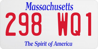 MA license plate 298WQ1