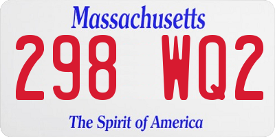 MA license plate 298WQ2