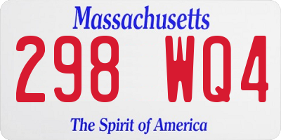 MA license plate 298WQ4