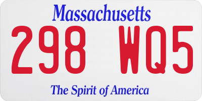 MA license plate 298WQ5