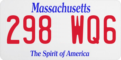 MA license plate 298WQ6