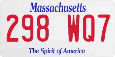 MA license plate 298WQ7