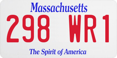 MA license plate 298WR1