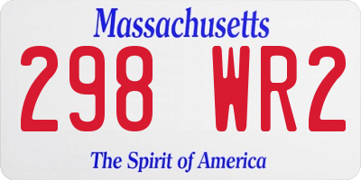 MA license plate 298WR2