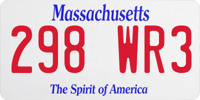 MA license plate 298WR3